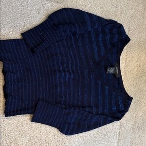 Express Navy and Blue Striped Blouse